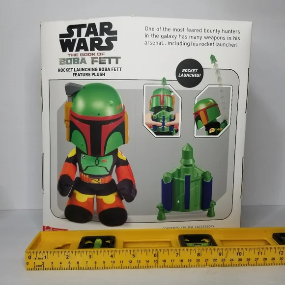 Star Wars Rocket Launching Boba Fett Feature Plush, 12” Tall Figure - Picture 6 of 7